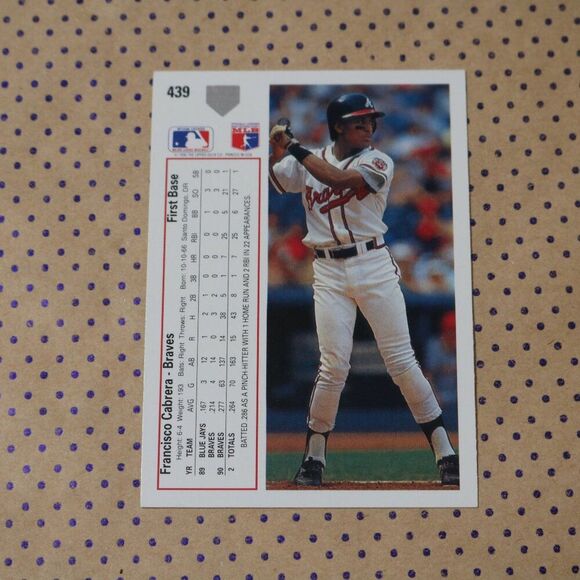 Francisco Cabrera #439 Baseball Card - Picture 2 of 2